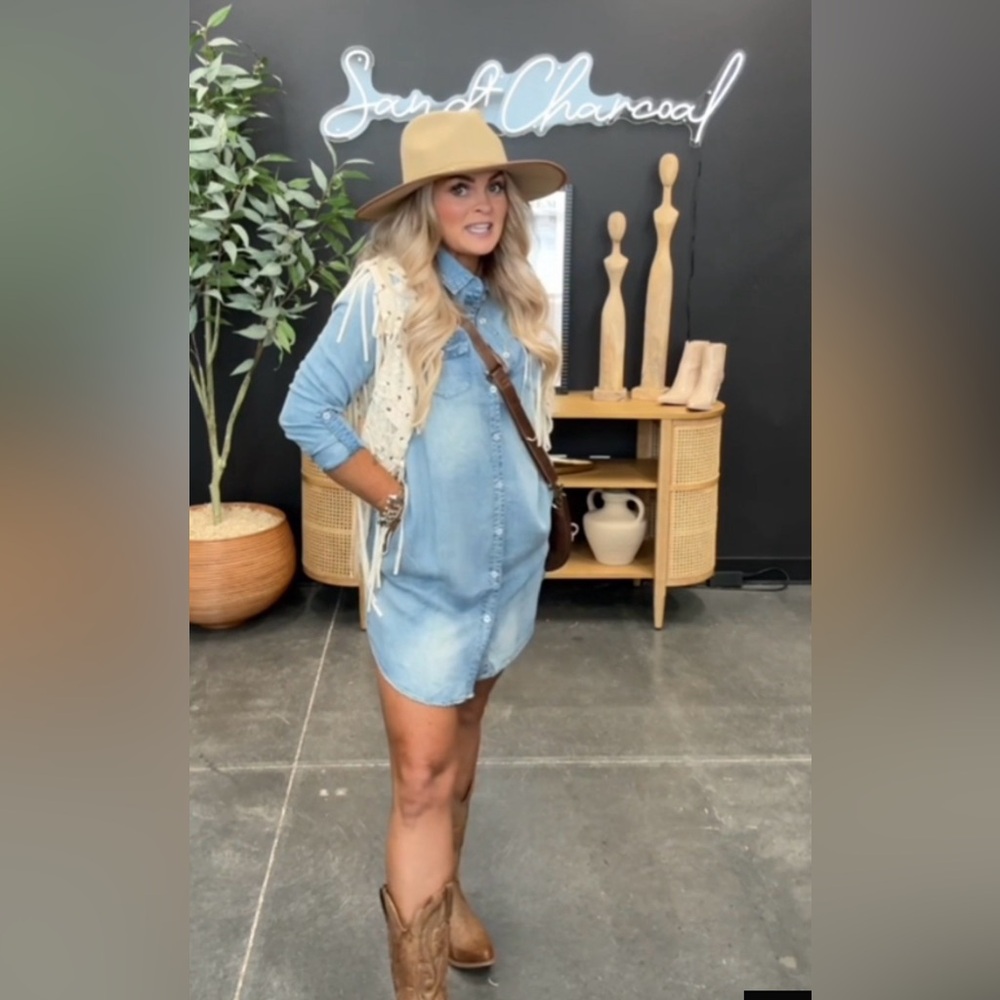 Denim Chambray Shirt Dress